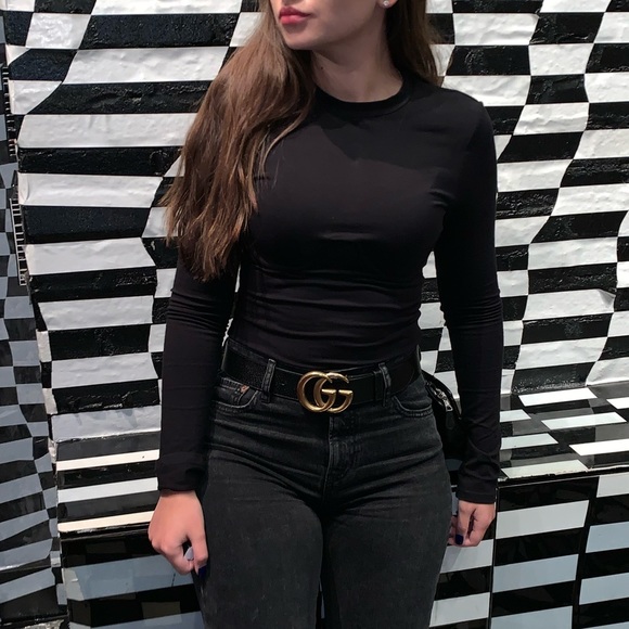 Authentic Gucci Wide leather belt with Double G buckle - Picture 6 of 8